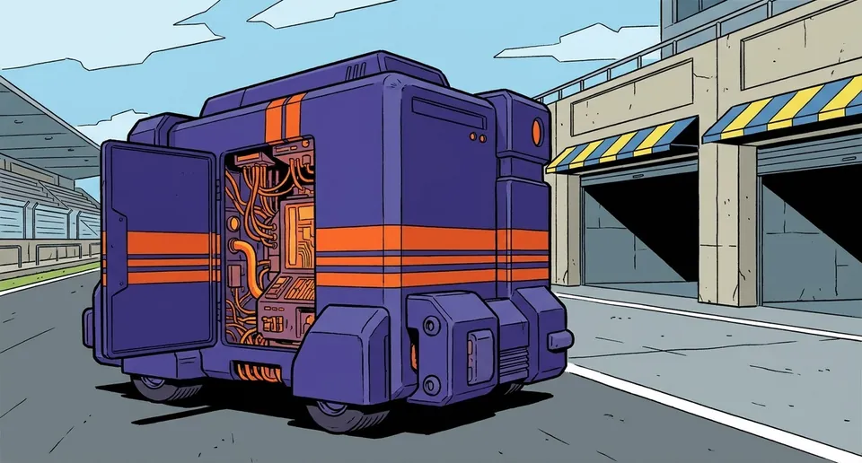 Qwen3.8 Max imagined as a retro AI machine